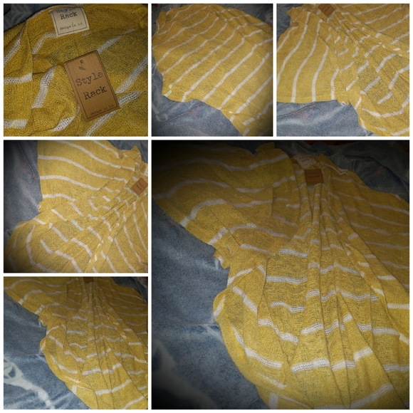 NWT Style Rack Large Yellow Sheer Open Cardigan Sweater - Picture 2 of 2